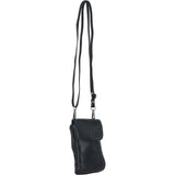 Real Leather Crossbody Smartphone Bag Black: st 2231