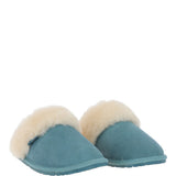 Women's Classic  Suede Sheepskin Slippers Powder Blue: FEN-LADIES SLIPPERS
