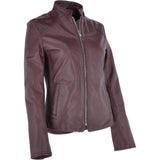 Leather Biker Jacket Oxblood: N-21