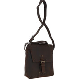 Tablet Friendly Medium Vintage Leather Messenger Bag Brown: Monti