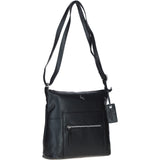 Versatile Leather Shoulder Bag Black: Bondoran