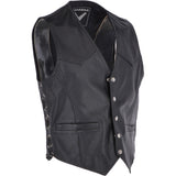 Men's Leather Embossed Laced Waistcoat Black: W/COAT INDIAN