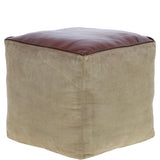 Ashwood Leather Polo Stool Brown: KI-038