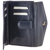 Small Vegetable Tanned Cash And 12 Card Envelope Purse Navy: V-62