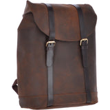 Vintage Oily Hunter Leather Backpack Brown: Kane