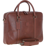 Mens Leather Laptop Messenger Bag Chestnut: JOE