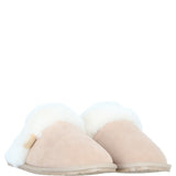 Classic Ladies Suede Sheepskin Slippers Beige