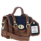 Ashwood Leather & Harris Tweed® Cloth Micro Satchel Bag with Twist Lock Tan/Watch:TW-36-04-TW