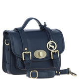 Stylish Ashwood Leather Medium Satchel Bag Navy: Y-62