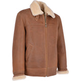 Mens Sheepskin Flying Jacket Whiskey/Cream: KE 007E