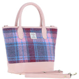 Ashwood Leather & Harris Tweed® Cloth Large Grab Bag Baby-pink/Pink: TW-64-15-BP