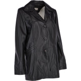 Womens Single Breasted Leather Coat Black/ddy: ESMARALDA