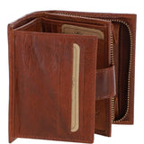 Women's Vintage Wash Leather Wallet Purse Tan : G-41