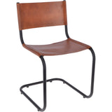 Vintage Leather Chair Black/ Tan: METAL CHAIR