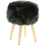 New Zealand Sheepskin Stool Cypress: SHORT SHEEPSKIN STOOL