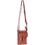 Compact Leather Phone Bag with Adjustable Strap and Brass Hardware Bridge: tl-002