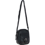Ashwood Leather Women’s Round Buckle Crossbody Bag Black: S-30