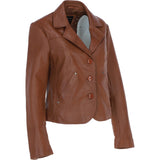 Ashwood Leather Short Blazer Jacket Tan : Awl 1676