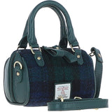 Ashwood Leather & Harris Tweed® Cloth X-Small Barrel Bag Green/Watch: TW-60-18-GW