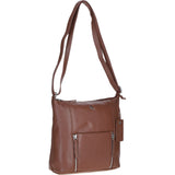 Practical Extending Pocket Leather Shoulder Bag Cognac: Donegal