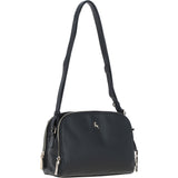 Real Leather Stylish Crossbody Bag Black: 62340