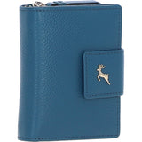 Ashwood Leather RFID Secure Wallet/Purse with Zip and Stud Closure Teal: X-30