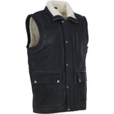 Ashwood Men's Leather Waistcoat Black Snuff: LUCK