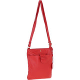 Genuine Leather Crossbody x Shoulder Bag with Golden Accents Coral: 64239