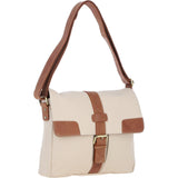 Fenland Canvas & Leather Crossbody Bag Tan/cream: FEN-754