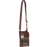 Ashwood Leather & Harris Tweed® Cloth elegance Crossbody Bag Tan/Mcload: TW-20-02-TM