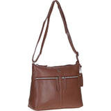 Sleek Luxe Leather Shoulder Bag Cognac: Mourne