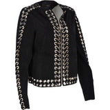 Suede Leather Jacket Black: 50634