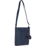Ashwood Leather Curve Pocket Crossbody Bag Dark Blue: 63620