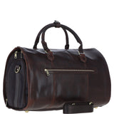 Premium Leather Holdall with Detachable Shoulder Strap Brown: pl-49
