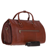 Premium Leather Holdall with Detachable Shoulder Strap Tan: pl-49