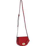 Real Leather Saddle Crossbody Bag Red: 63753