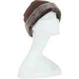 Ladies Luxury Leather And Sheepskin Hat Tobacco : KB-496