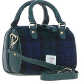 Ashwood Leather & Harris Tweed® Cloth Small Barrel Bag Green/Watch: TW-61-18-GW