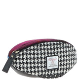 Ashwood Leather & Harris Tweed® Cloth Mini Rugby Washbag Black/Mix: TW-81-23-BM
