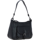 Ashwood Leather Women’s Buckle Shoulder Tote Bag Black: S-33