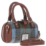 Ashwood Leather & Harris Tweed® Cloth X-Small Barrel Bag Tan/Mcload: TW-60-02-TM