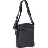 Mens Leather Messenger Bag Black: Logan