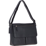 Mens Leather Messenger Bag Black: BLAKE