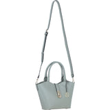 Leather Shoulder Bag with Detachable Crossbody Strap Sage: 64739