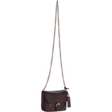 Vintage Mini Leather Cross Body Shoulder Bag With Chain Strap Brandy  – G27