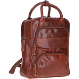 Compact Leather Backpack with Front Zip Pockets Bridge: TL-006