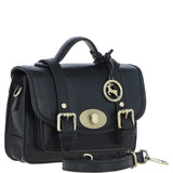 Stylish Ashwood Leather Medium Satchel Bag Black: Y-62
