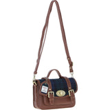 Ashwood Leather & Harris Tweed® Cloth Small Satchel Bag with Twist Lock Tan/Watch: TW-33-04-TW