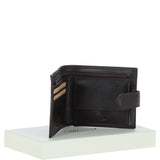 Classic 3 Card & ID Billfold Tab Wallet Leather Wallet Brown : 1222-VT