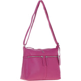 Sleek Luxe Leather Shoulder Bag Berry: Mourne